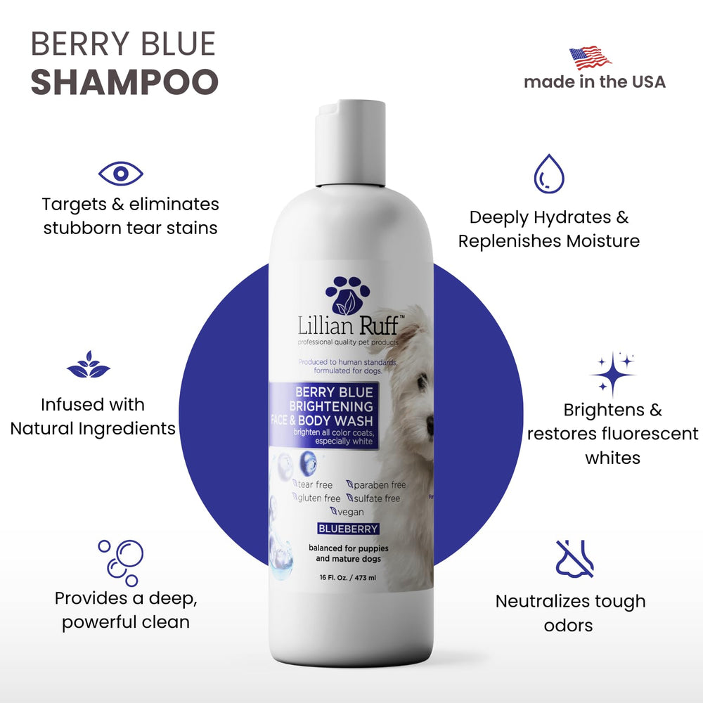 Lillian Ruff mousse bleu-berry en gros plan pour hydratation et brillance