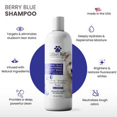 Lillian Ruff mousse bleu-berry en gros plan pour hydratation et brillance