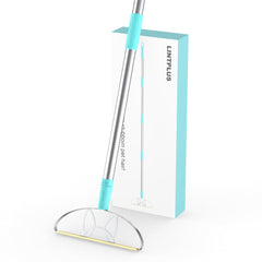 LINTPLUS vue avant du râteau 50" montrant l'emballage et la tête, nettoyage rapide