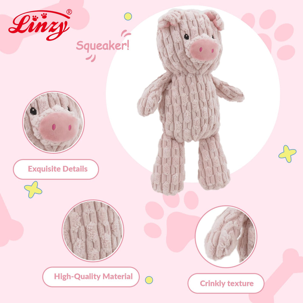 Linzy cochon à côté d'une règle montre taille 30 cm pratique