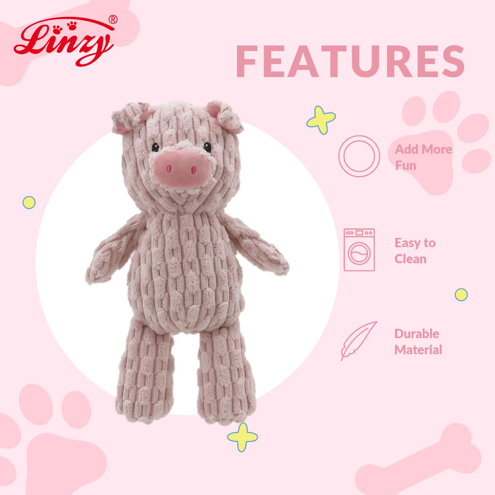 Linzy cochon gros plan peluche douce pour confort et câlins