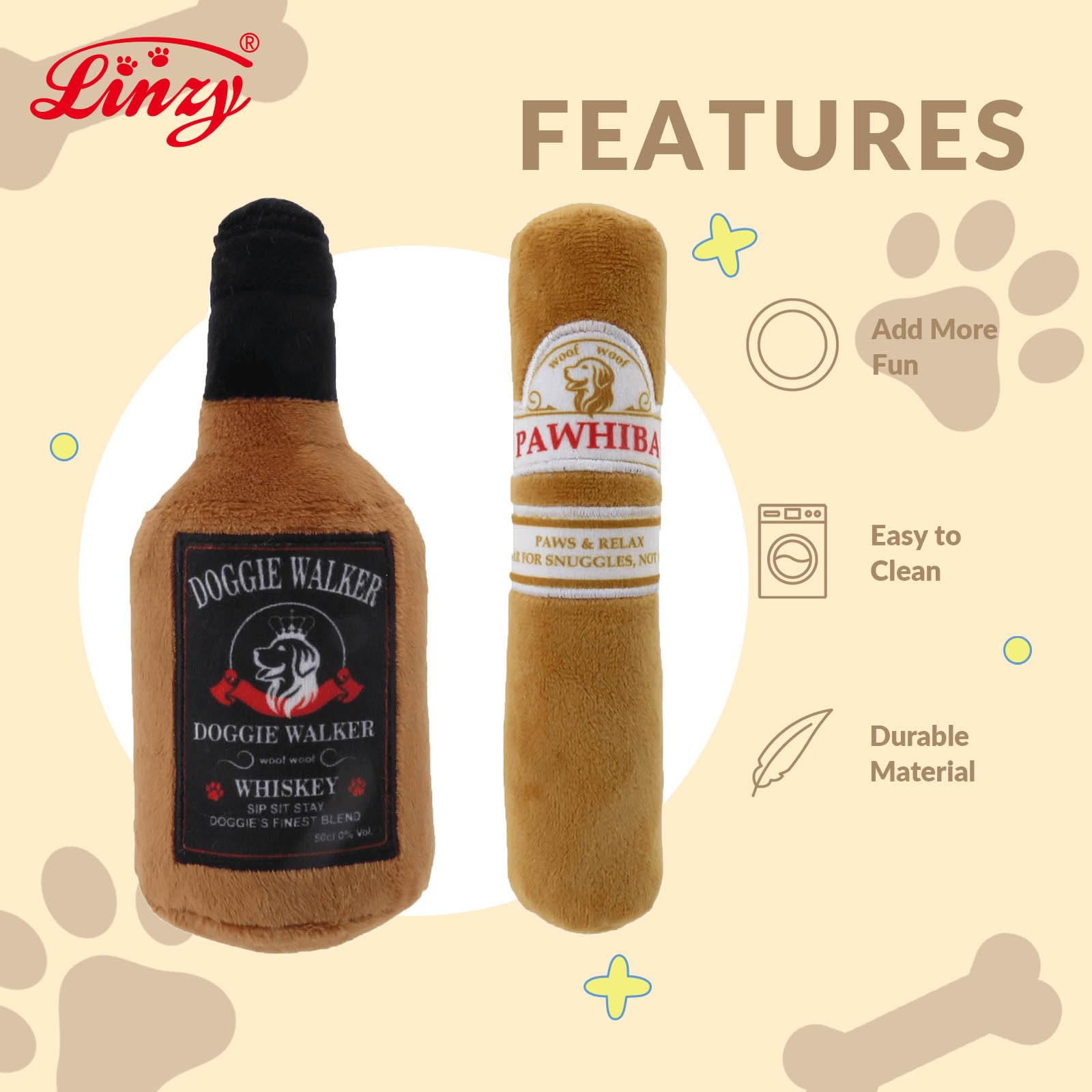 Linzy peluche cigare face avant attrayante favorisant le jeu