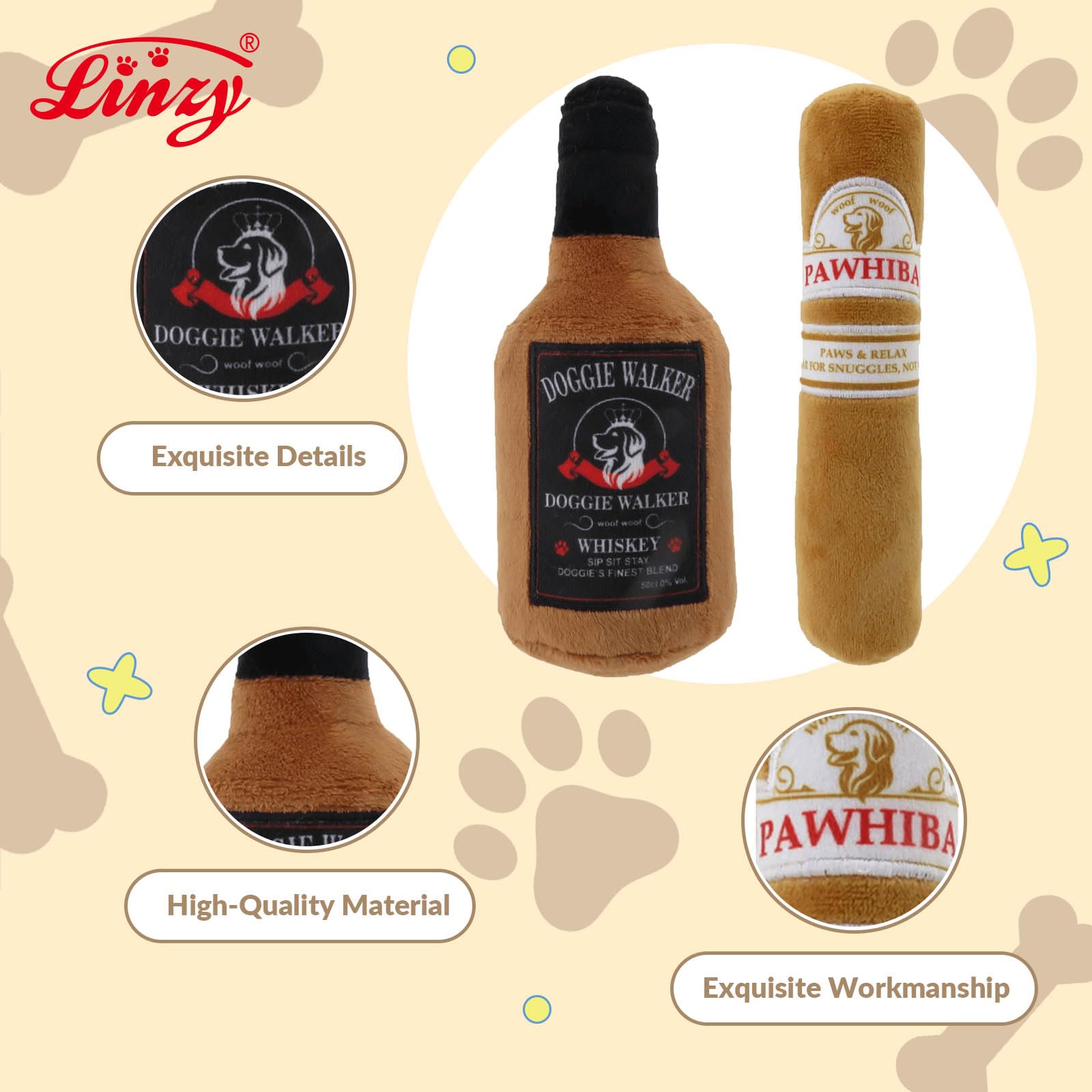 Linzy peluche en main pour montrer taille 7 pouces pratique