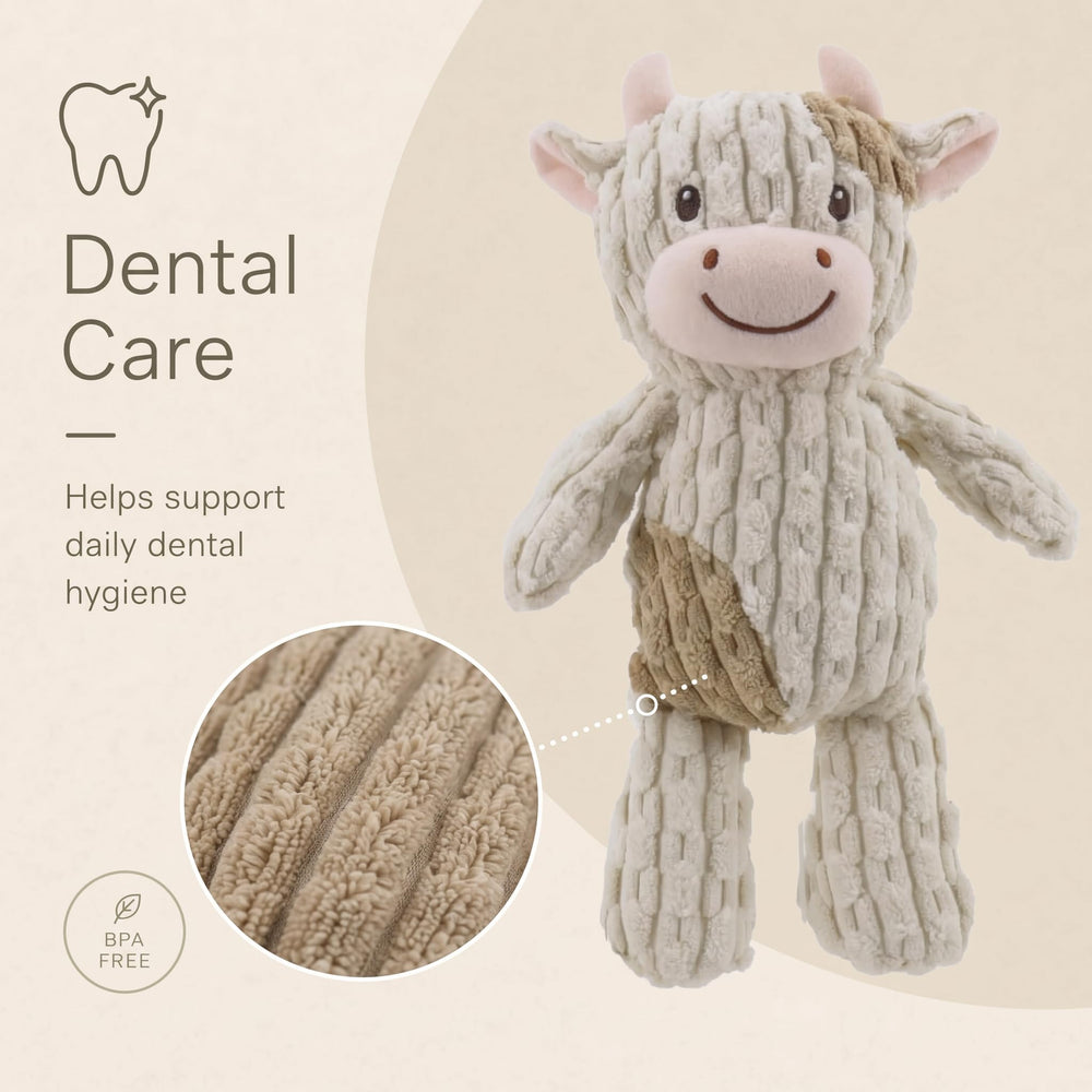 Linzy peluche vache gros plan tissu, texture douce pour câlins