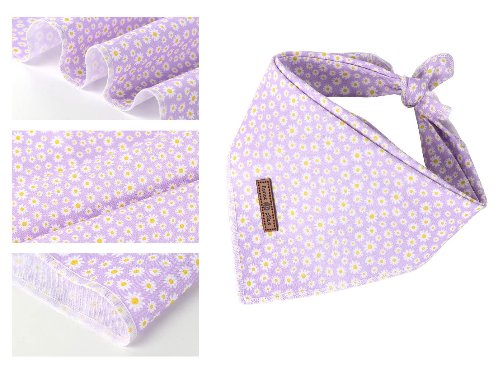 Lionet Paws bandana porté sur chien montrant ajustement et look