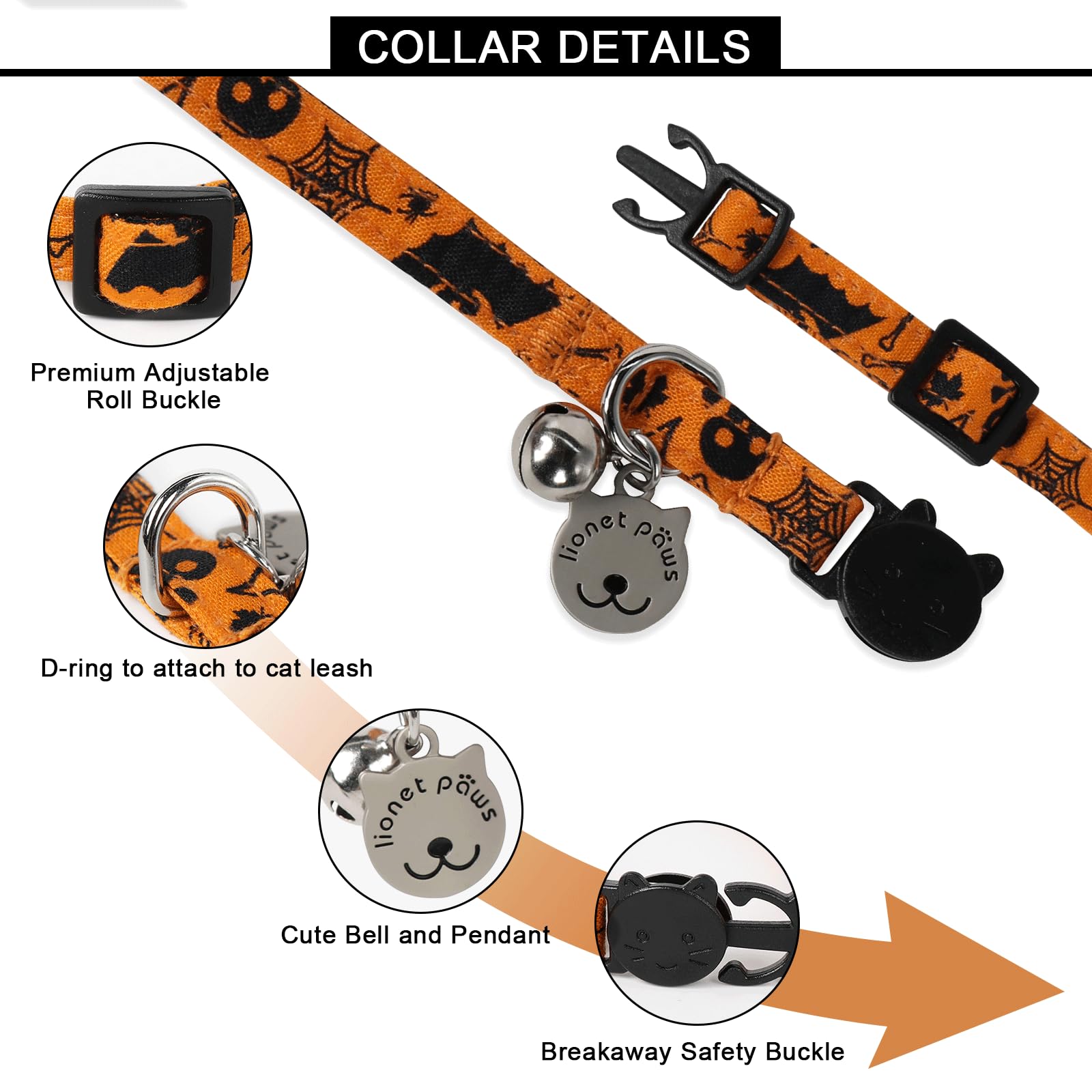 lionet paws collier porté sur chat illustrant confort et sécurité