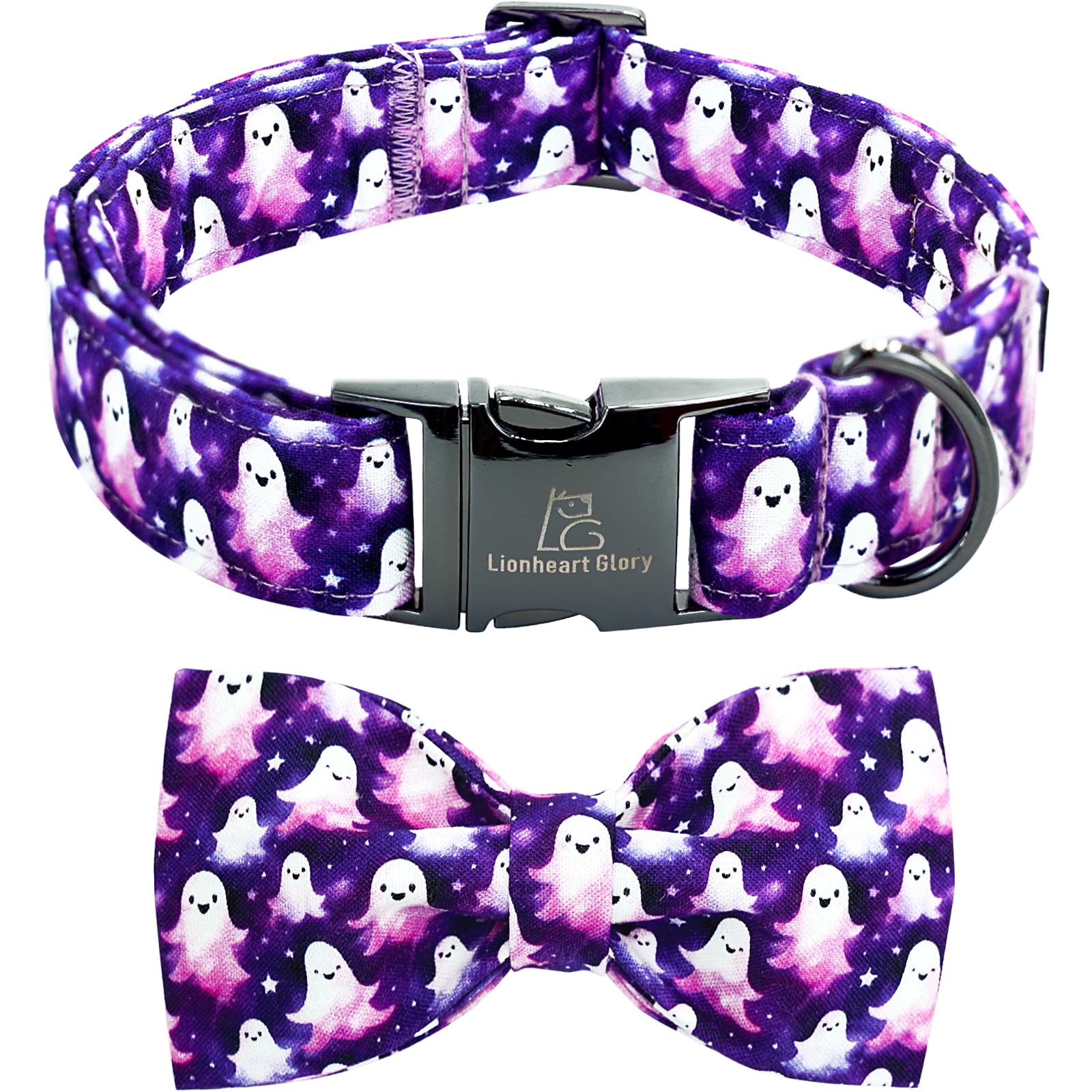 Lionheart glory collier face avant montrant motif fantômes et style festif