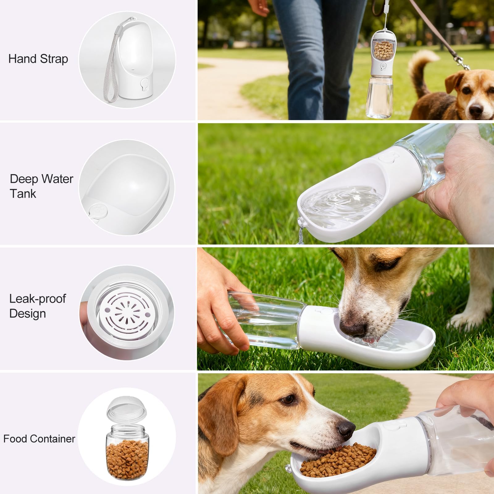 Liphier comparaison taille montrant capacité 11,5 oz pour petits chiens