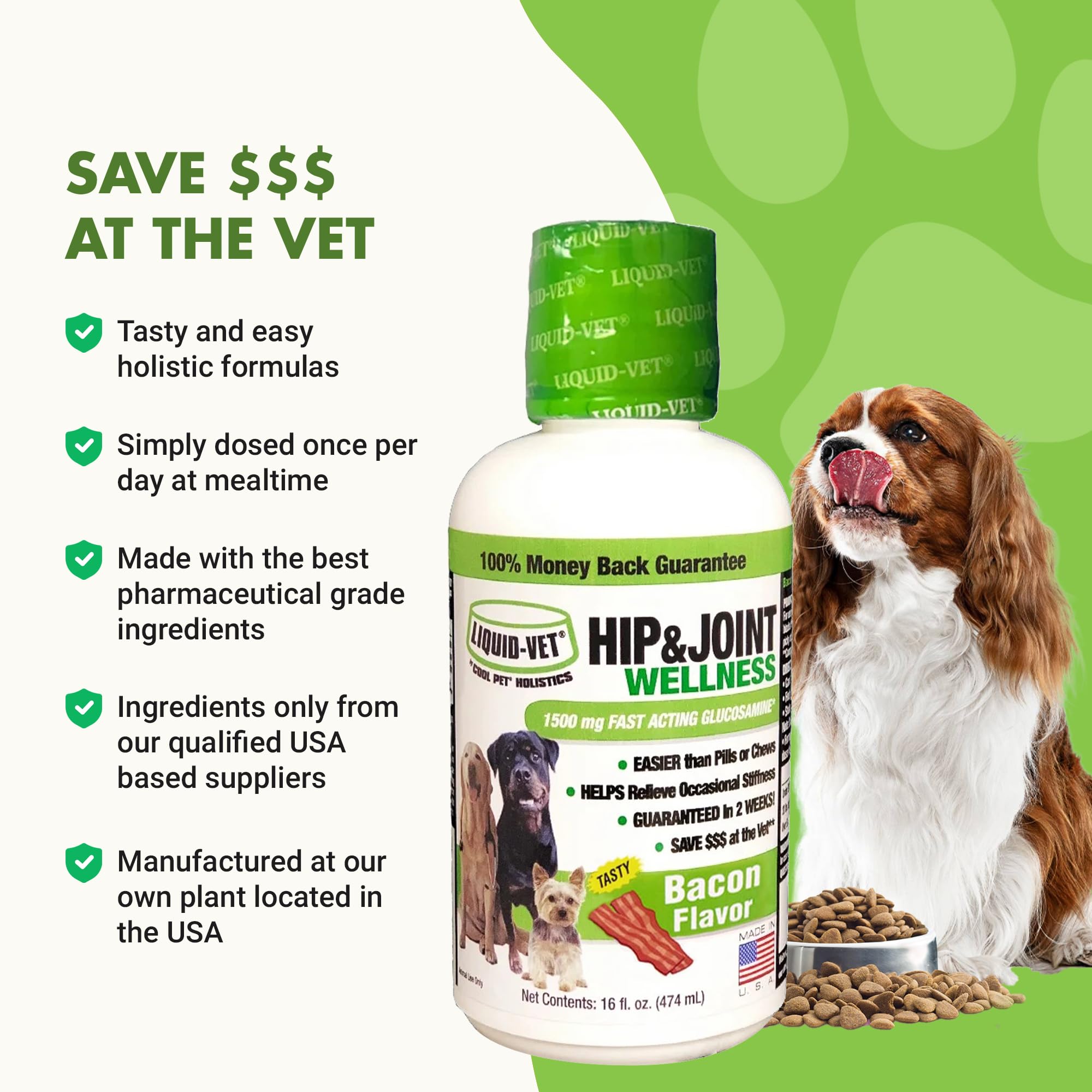 LIQUID-VET chien mangeant dans bol montrant acceptation et appétence