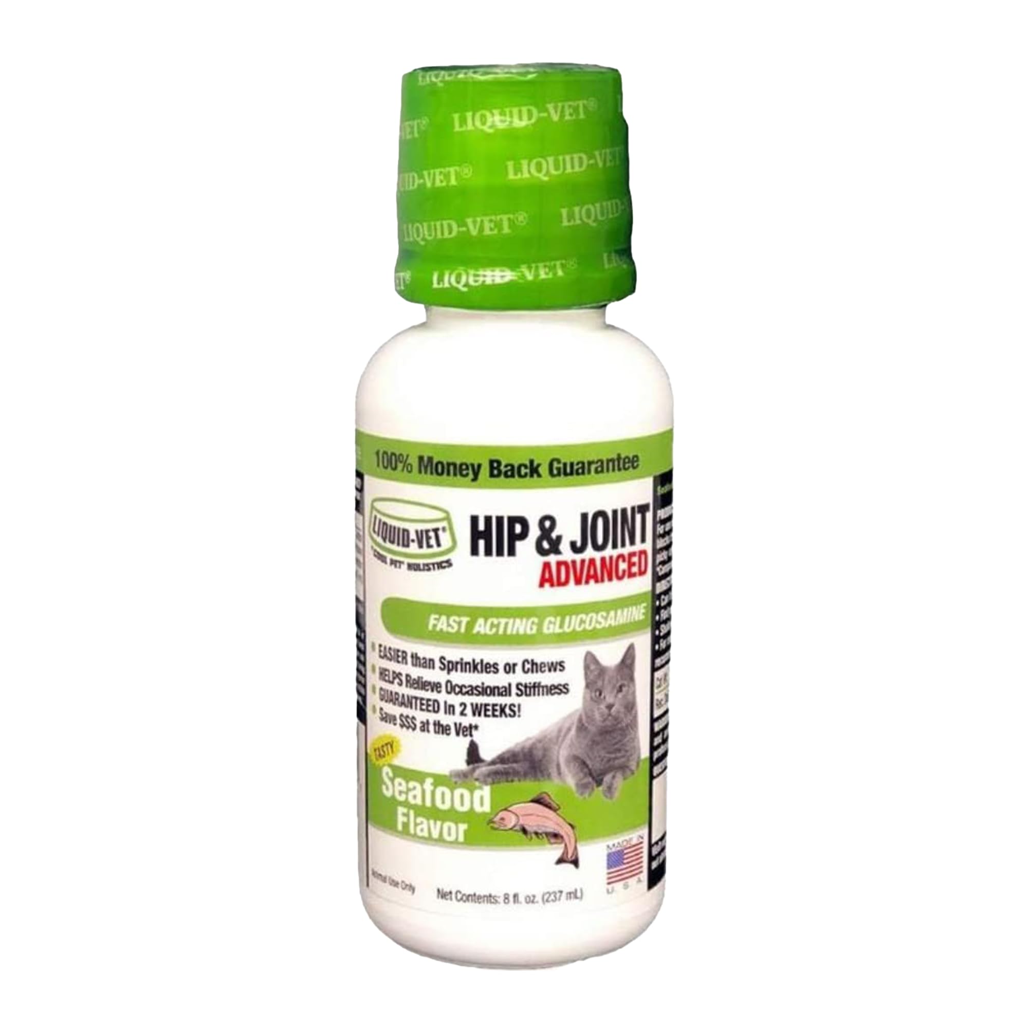 LIQUID-VET flacon avant montrant l'étiquette claire pour dosage facile