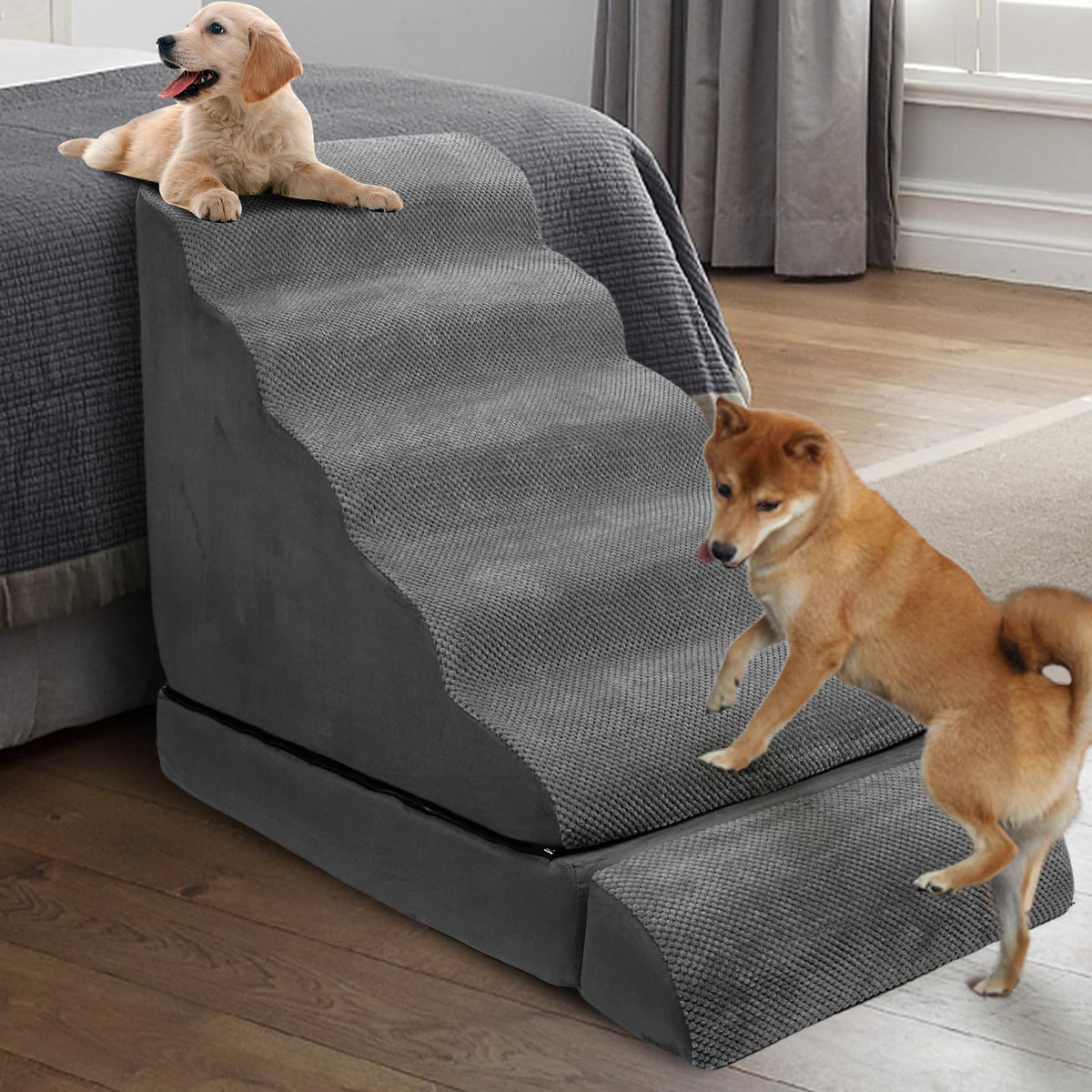 LitaiL escalier face avant et lit intégré, accès sécurisé pour grand chien