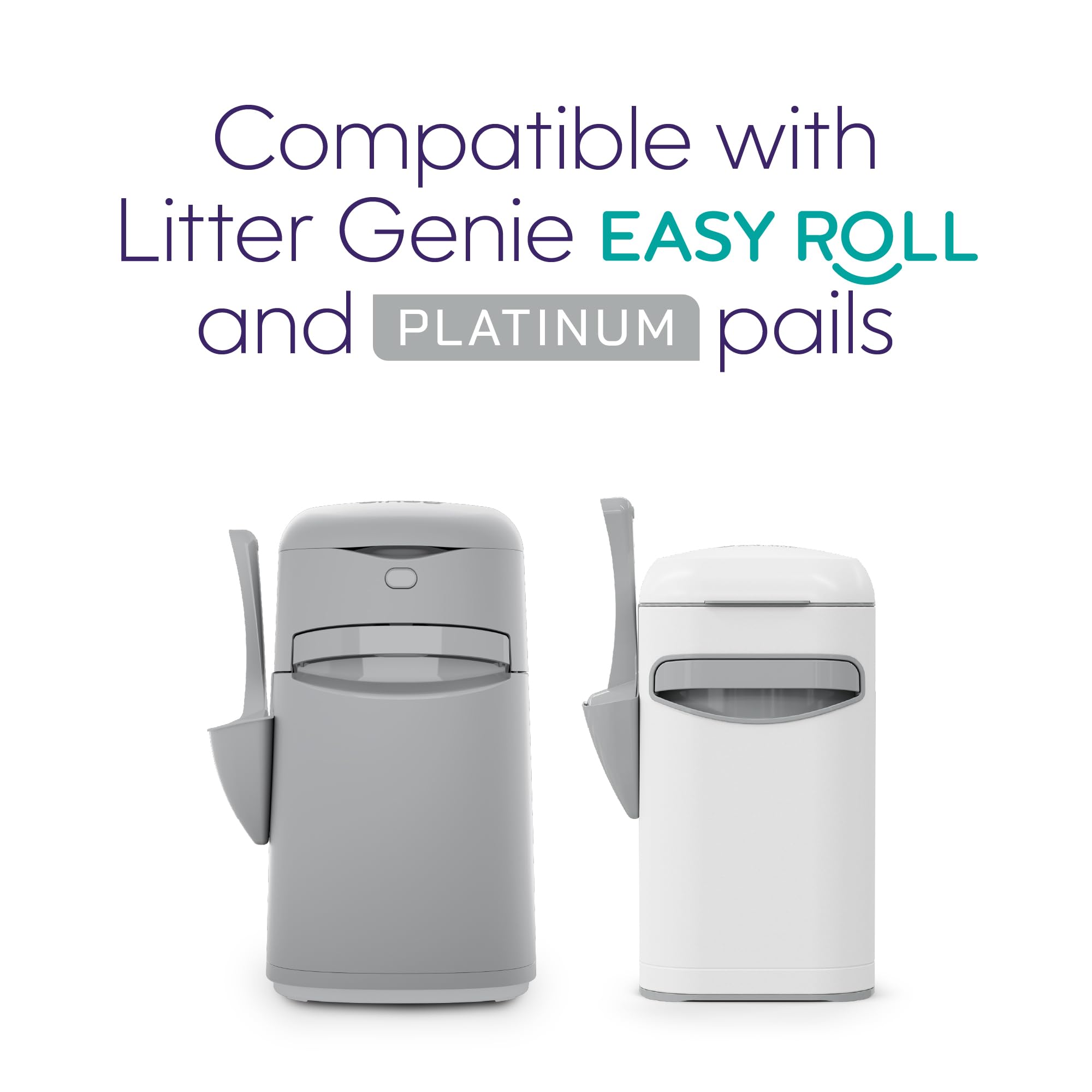 Litter Genie comparaison d'échelle montrant durée et économie d'espace