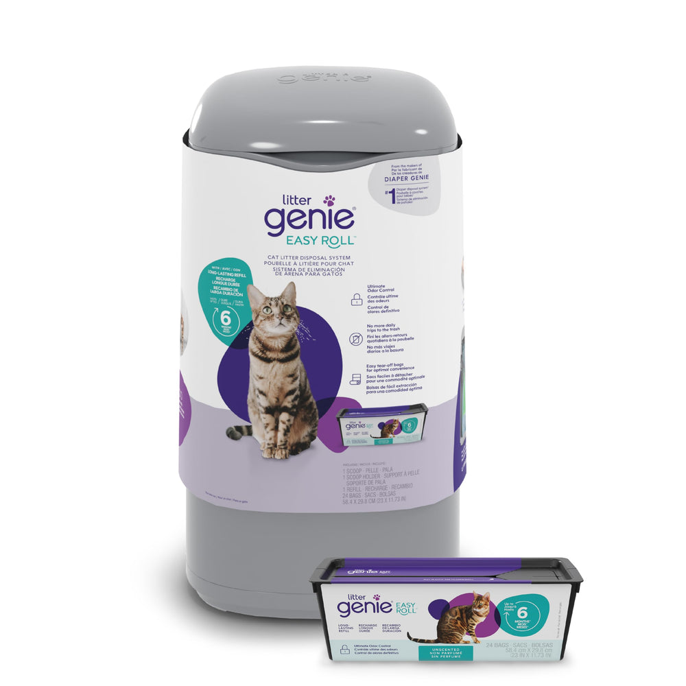 Litter Genie gros plan sur la poignée coulissante pour verrouiller les odeurs