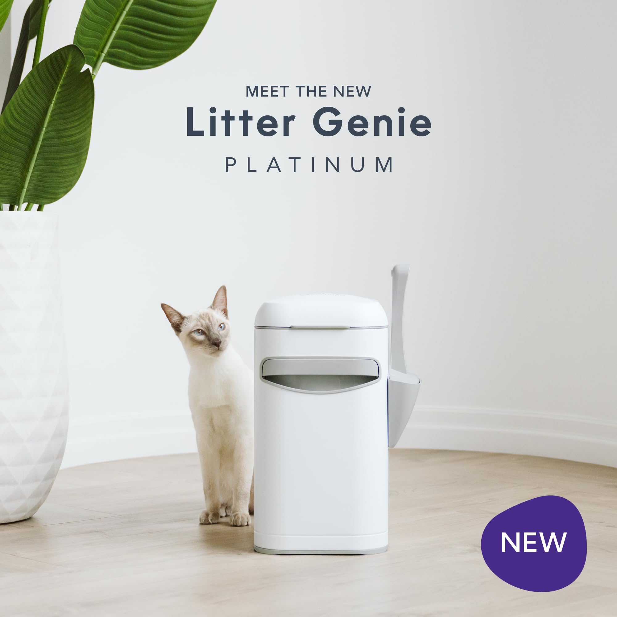 Litter Genie finition inox vue rapprochée montrant robustesse et facilité nettoyage