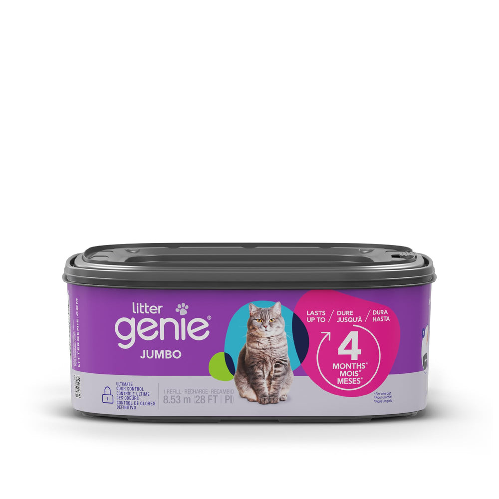Litter Genie comparaison taille recharge illustrant longue durée