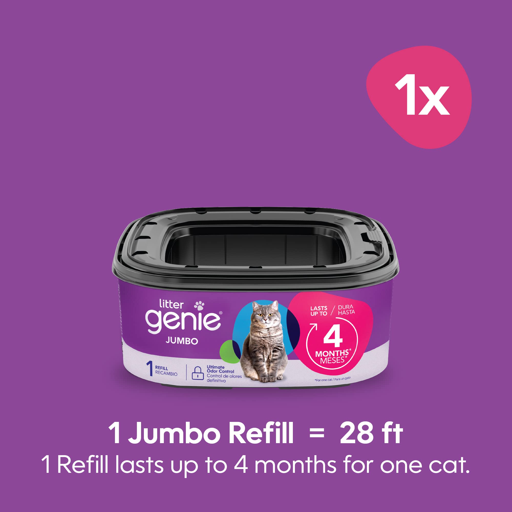 Litter Genie recharge insérée dans la poubelle pour une installation simple