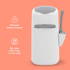 Litter Genie ouverture large facilitant dépôt rapide de la litière