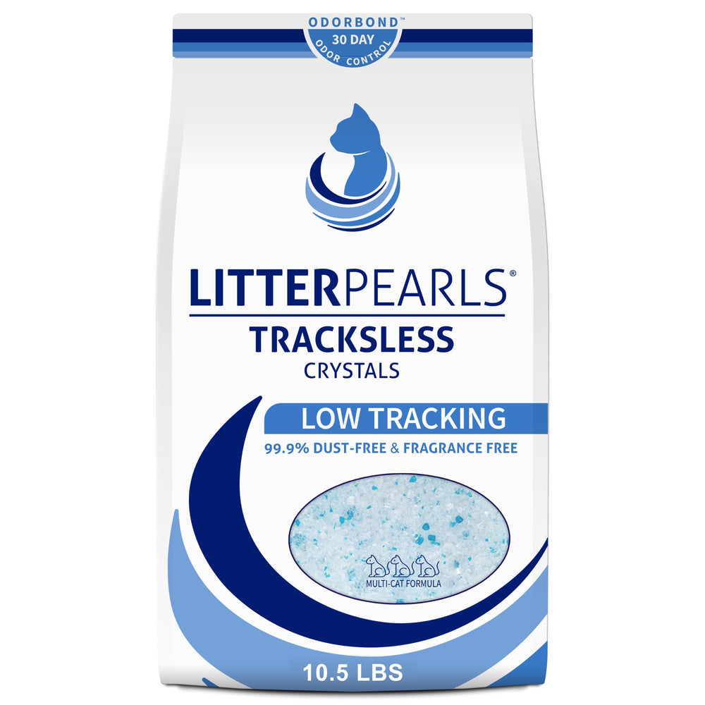Litter Pearls sac avant montrant 10,5 lb et faible traînée pour rangement facile