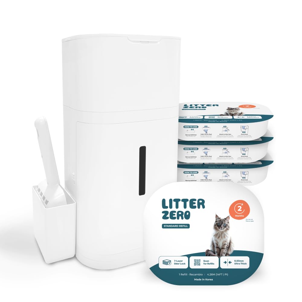 litter zero vue avant de l'unité montrant le design compact et gain de temps