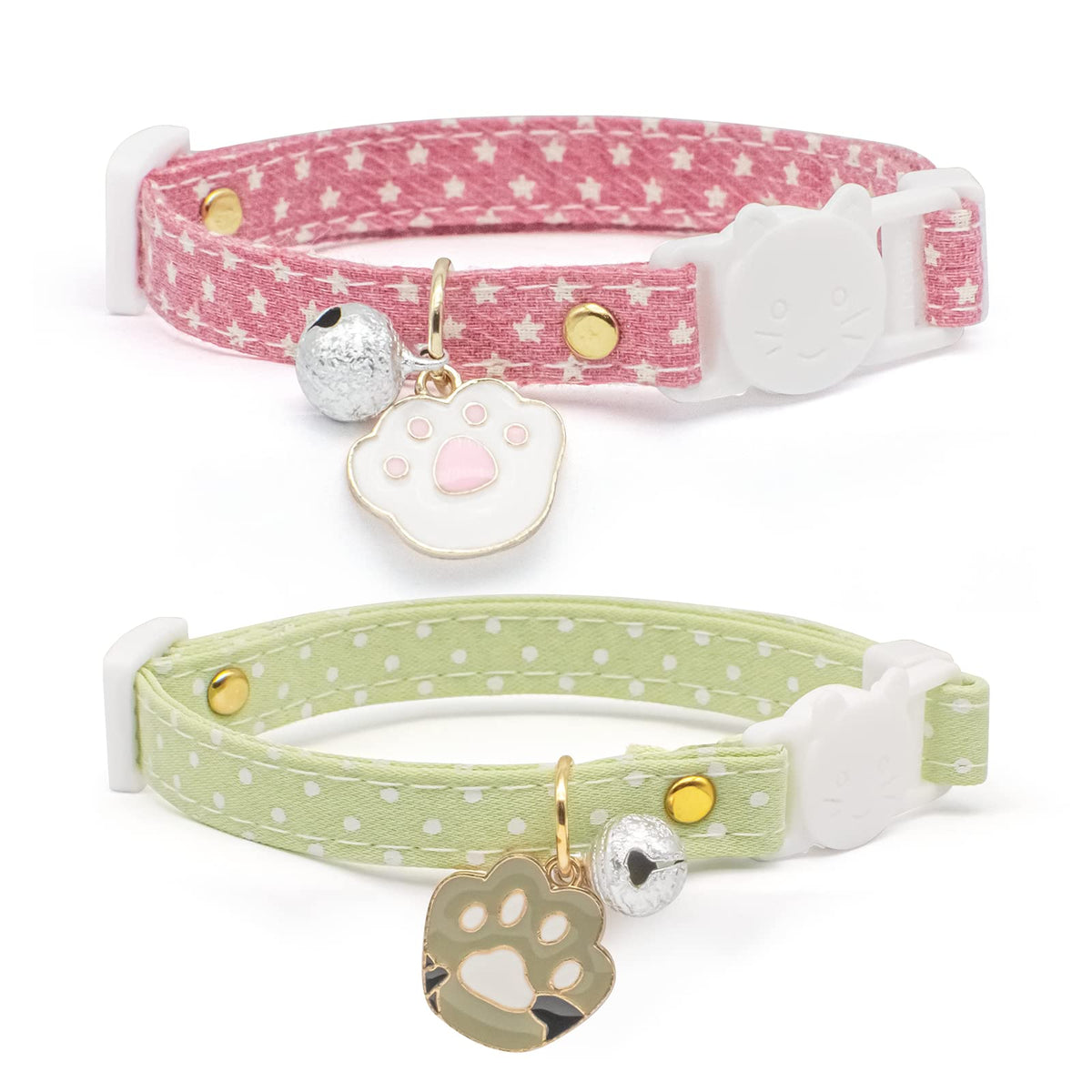 Liugjiau collier devant pack rose et vert montrant style et sécurité