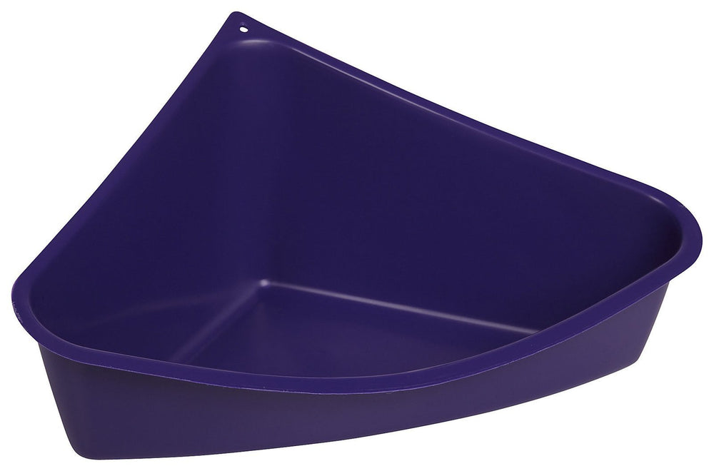 Lixit bac d'angle en usage dans cage avec foin pour hygiène pratique