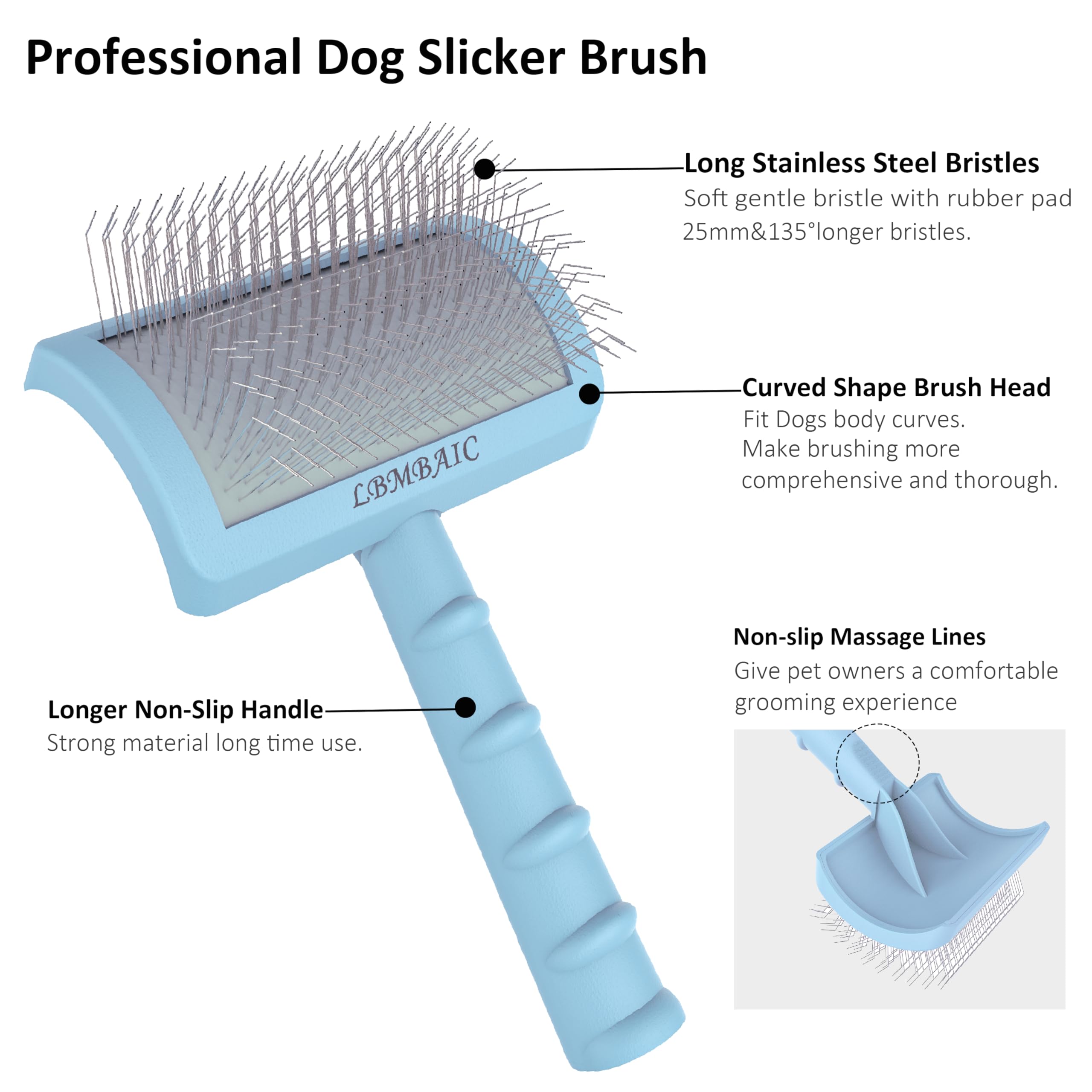 LBMBAIC brosse à côté d’une main pour échelle et maniabilité