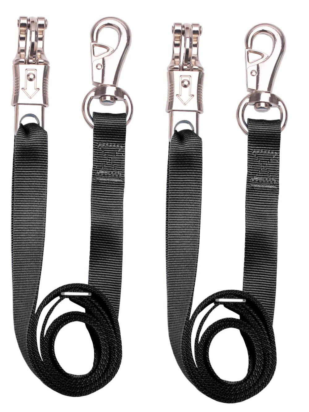 Loaged longes emballage avant noir montrant paire et longueur réglable pour rangement pratique
