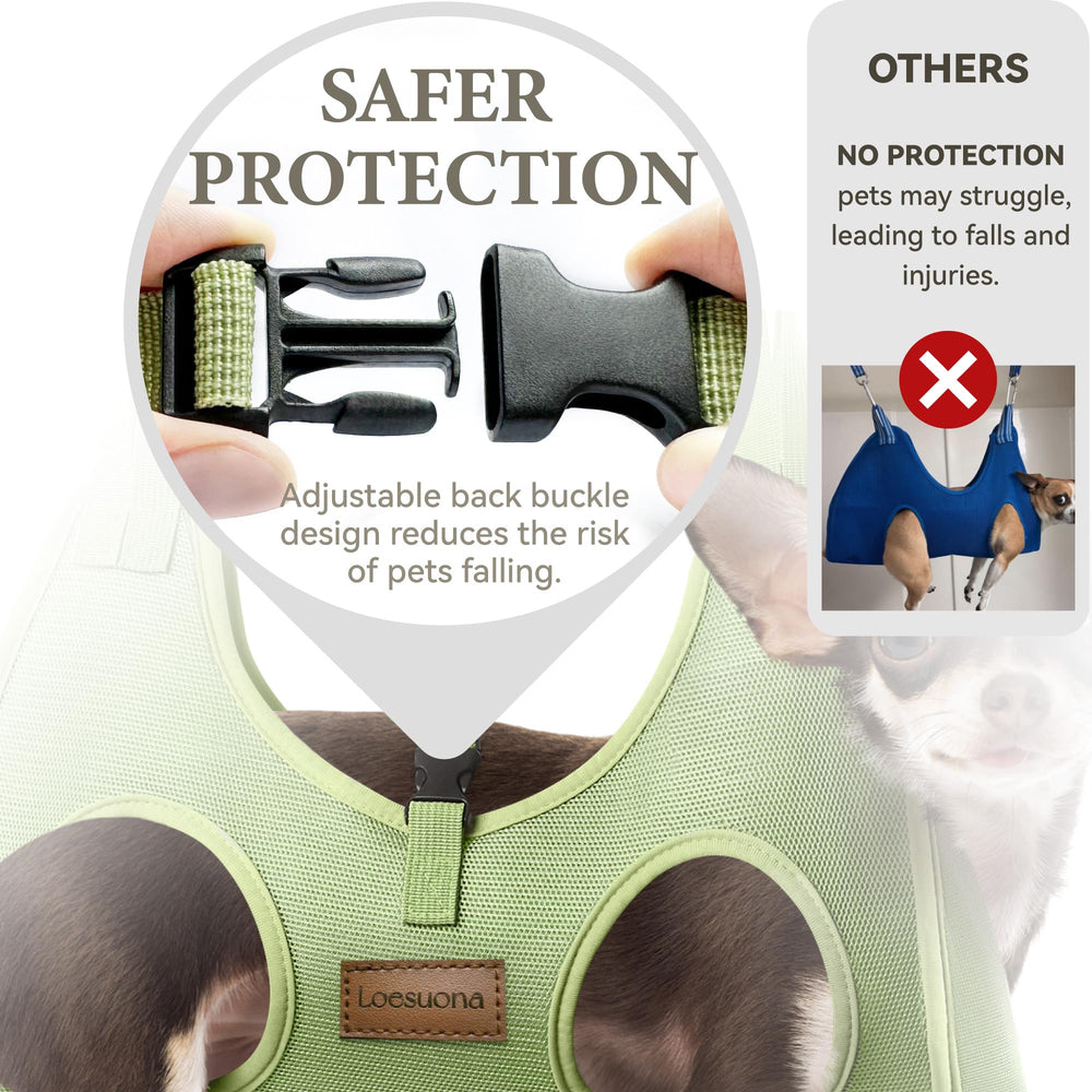 Loesuona hamac en usage sur chien illustrant immobilisation douce