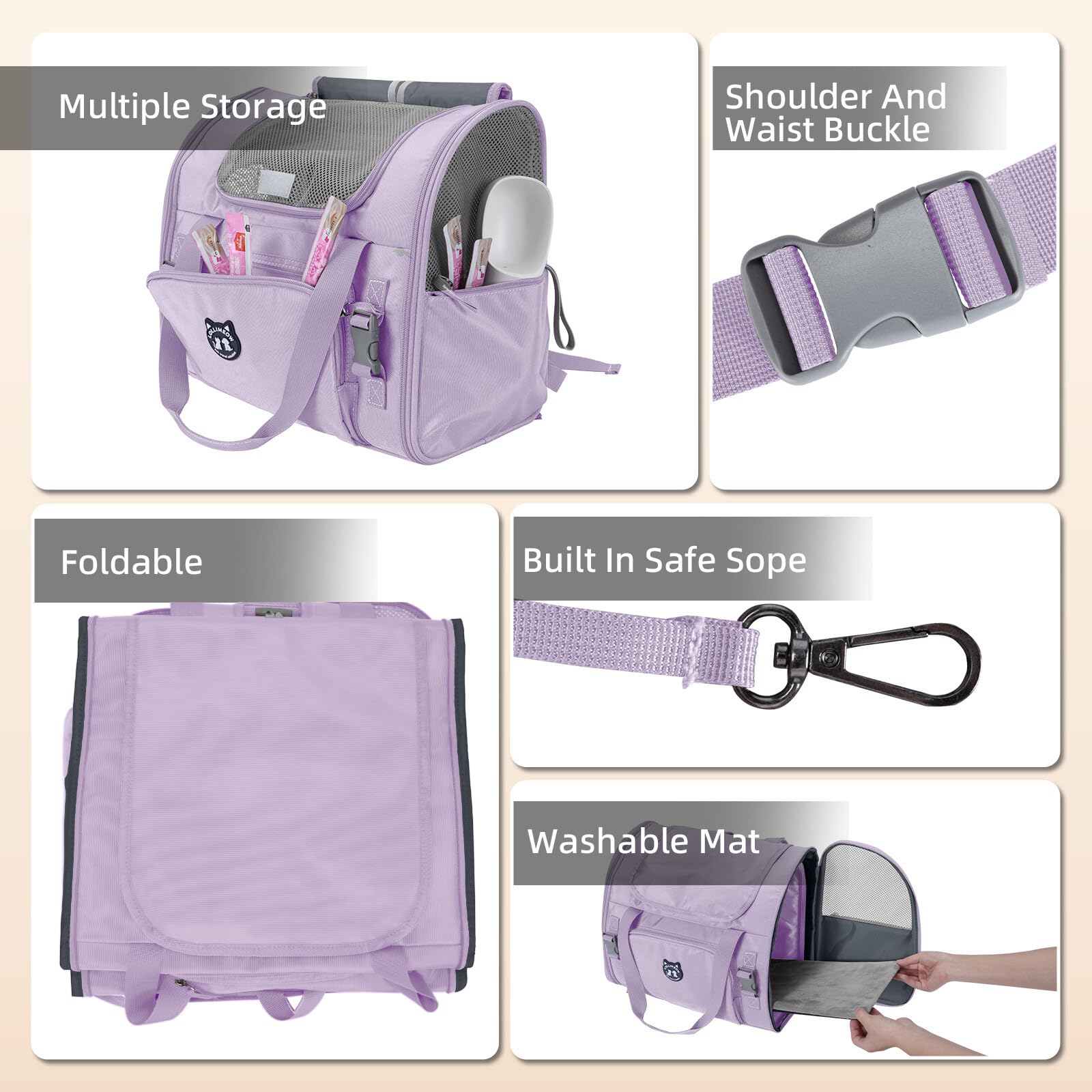 LOLLIMEOW matelas en peluche amovible pour confort et lavage facile