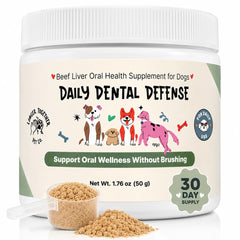 LONGER TOGETHER PET CO. emballage avant montrant produit et bénéfice hygiène buccale