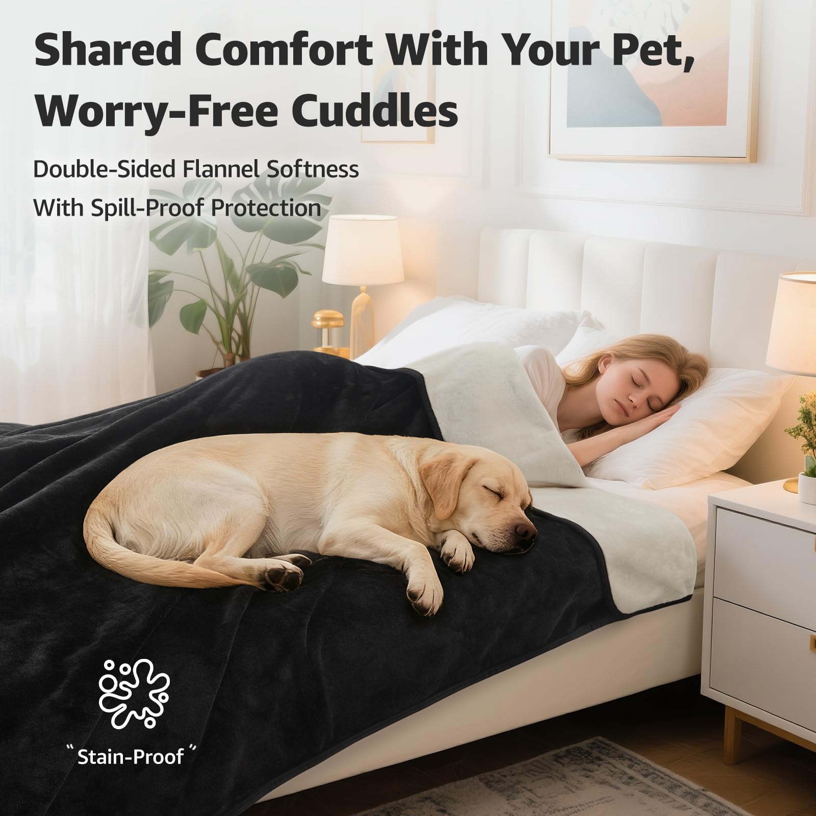 LOOBANI gros plan sur flanelle douce offrant confort tactile pour animaux