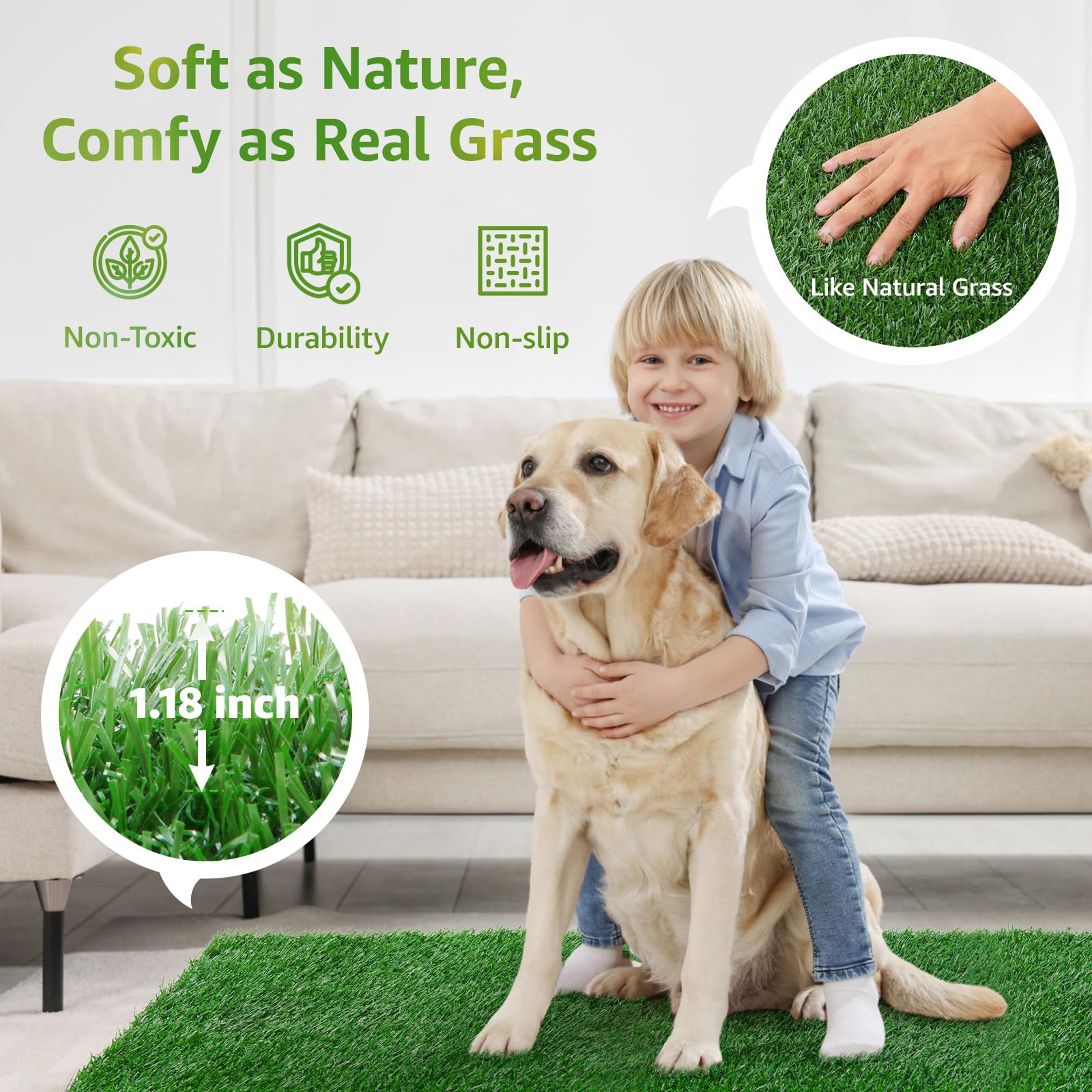 LOOBANI chien utilisant le tapis, ergonomie et facilité d’usage