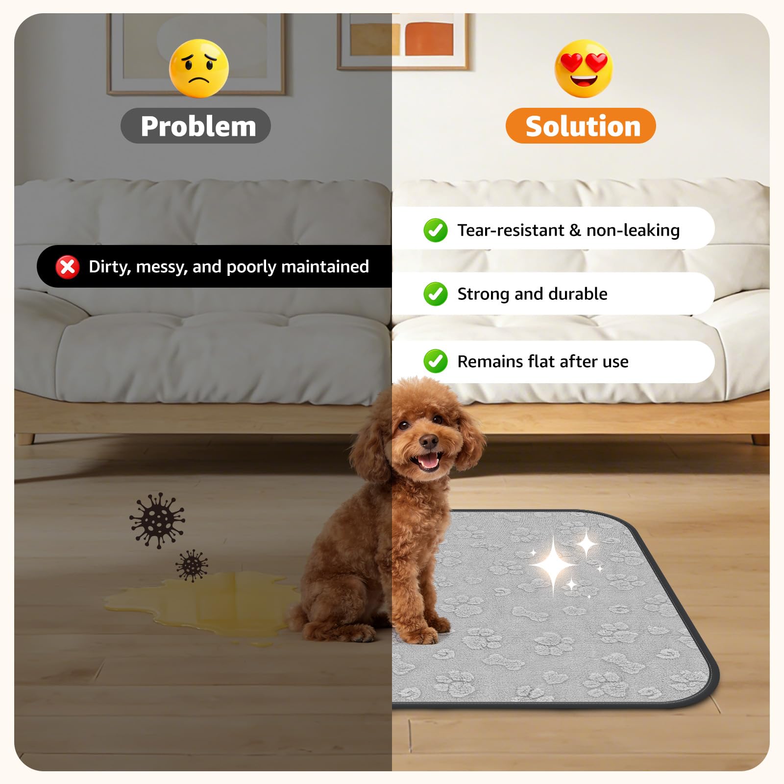 LOOBANI tapis dans salon, protège meubles et empêche les taches