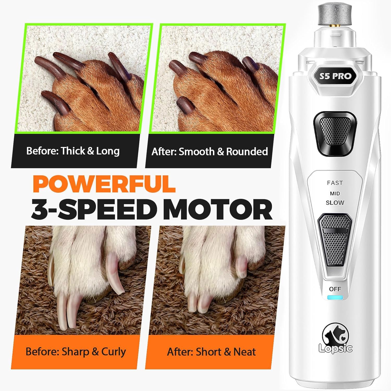 LOPSIC lime utilisée sur petit chien pour coupe sans stress