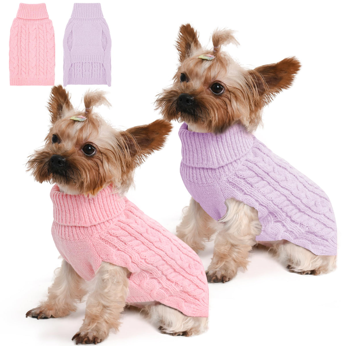 Lorehelina pull devant rose et violet montrant coupe et style, confort visible