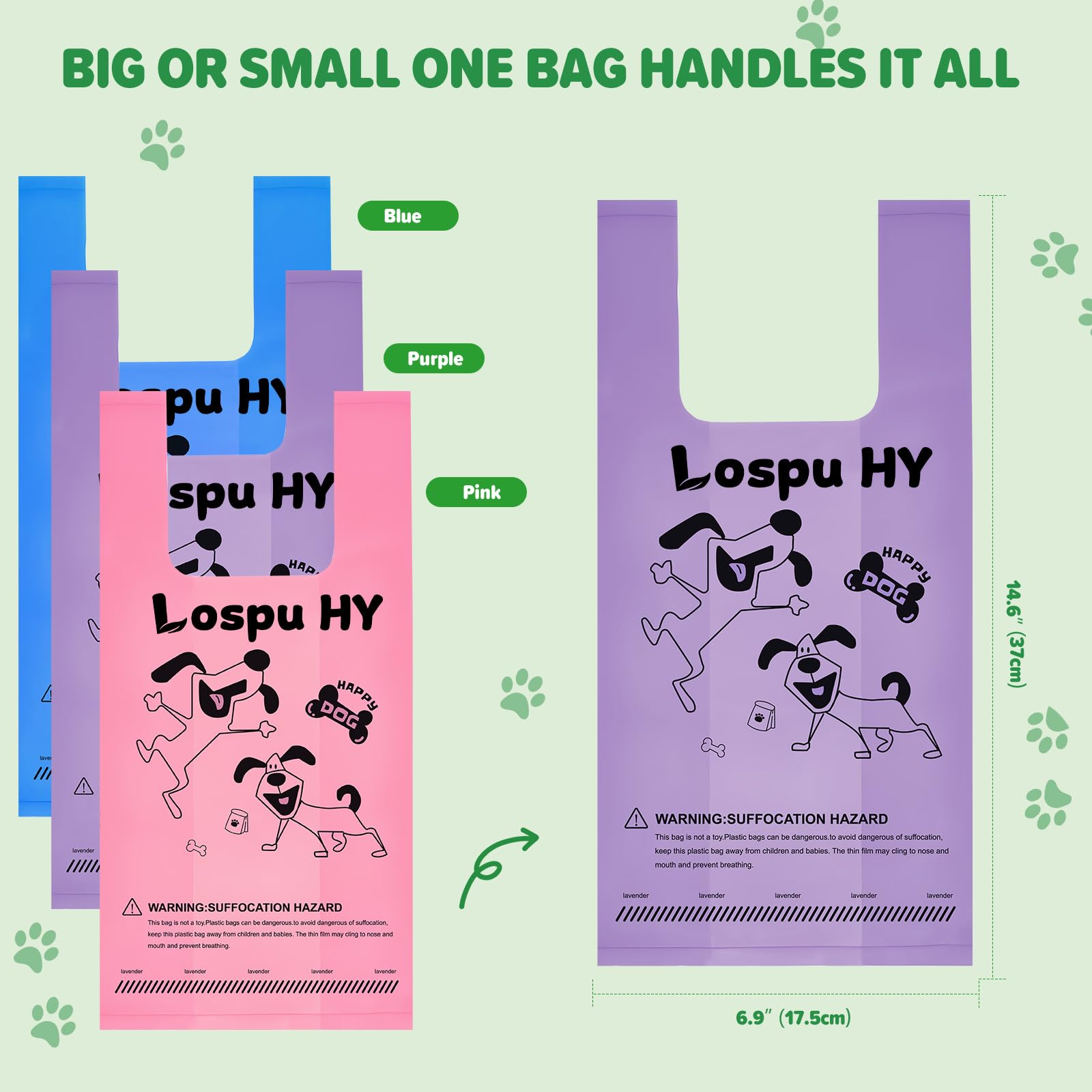 Lospu HY sac placé dans une poubelle domestique pratique et propre