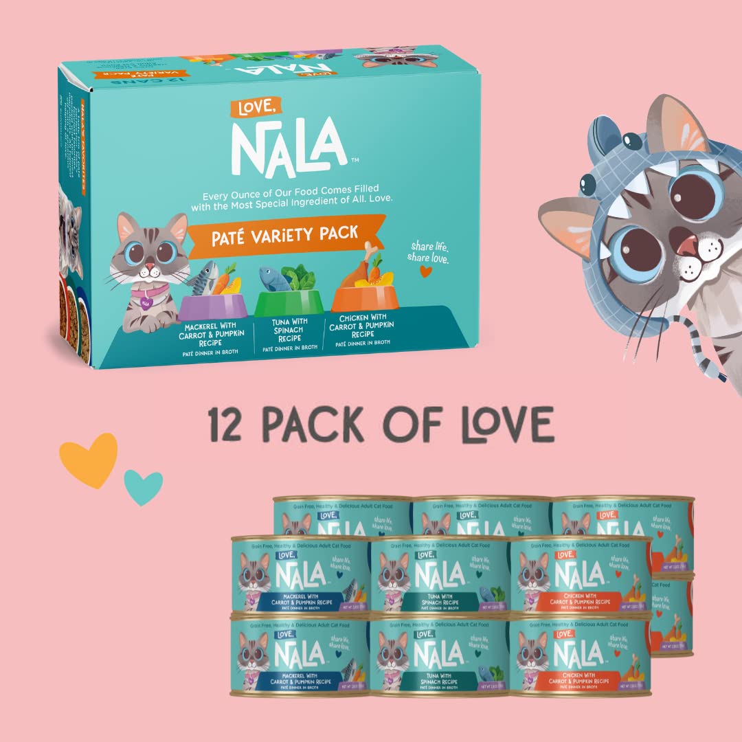 LOVE, NALA étiquette ingrédients lisible montrant absence d'OGM et qualité