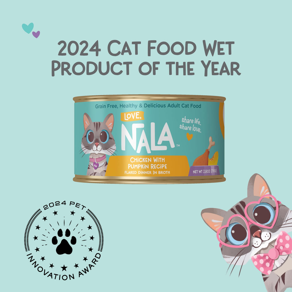 LOVE, NALA portion servie dans une assiette montrant acceptation par le chat