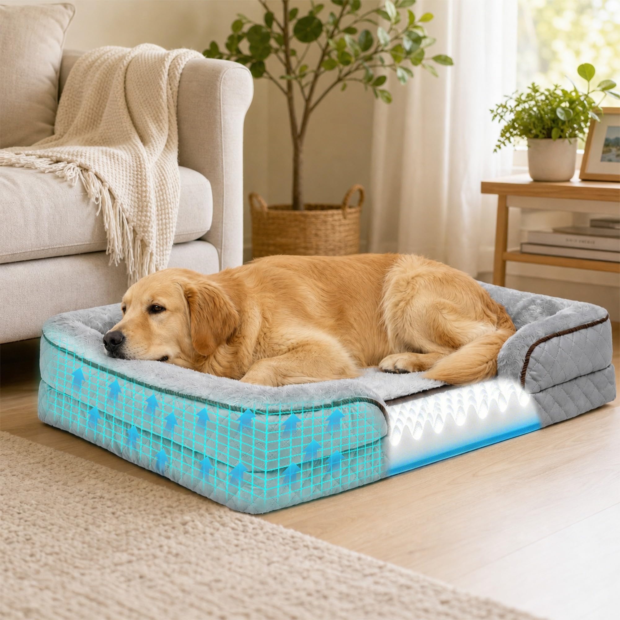 LOVEPals chien allongé sur le sofa illustrant confort quotidien