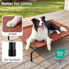 Love's cabin grand chien allongé sur le lit extérieur pour confort et fraîcheur