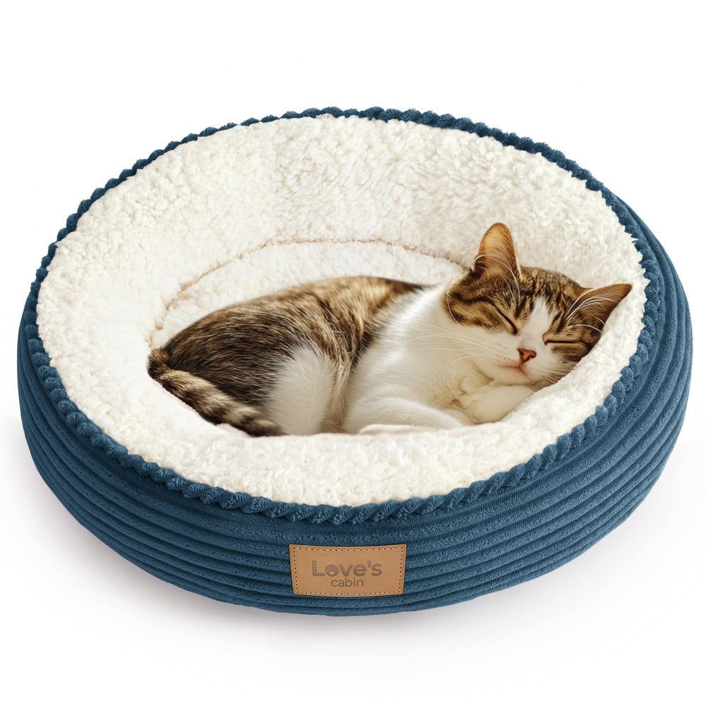 Love's cabin lit donut vue de face montrant un nid moelleux et confortable