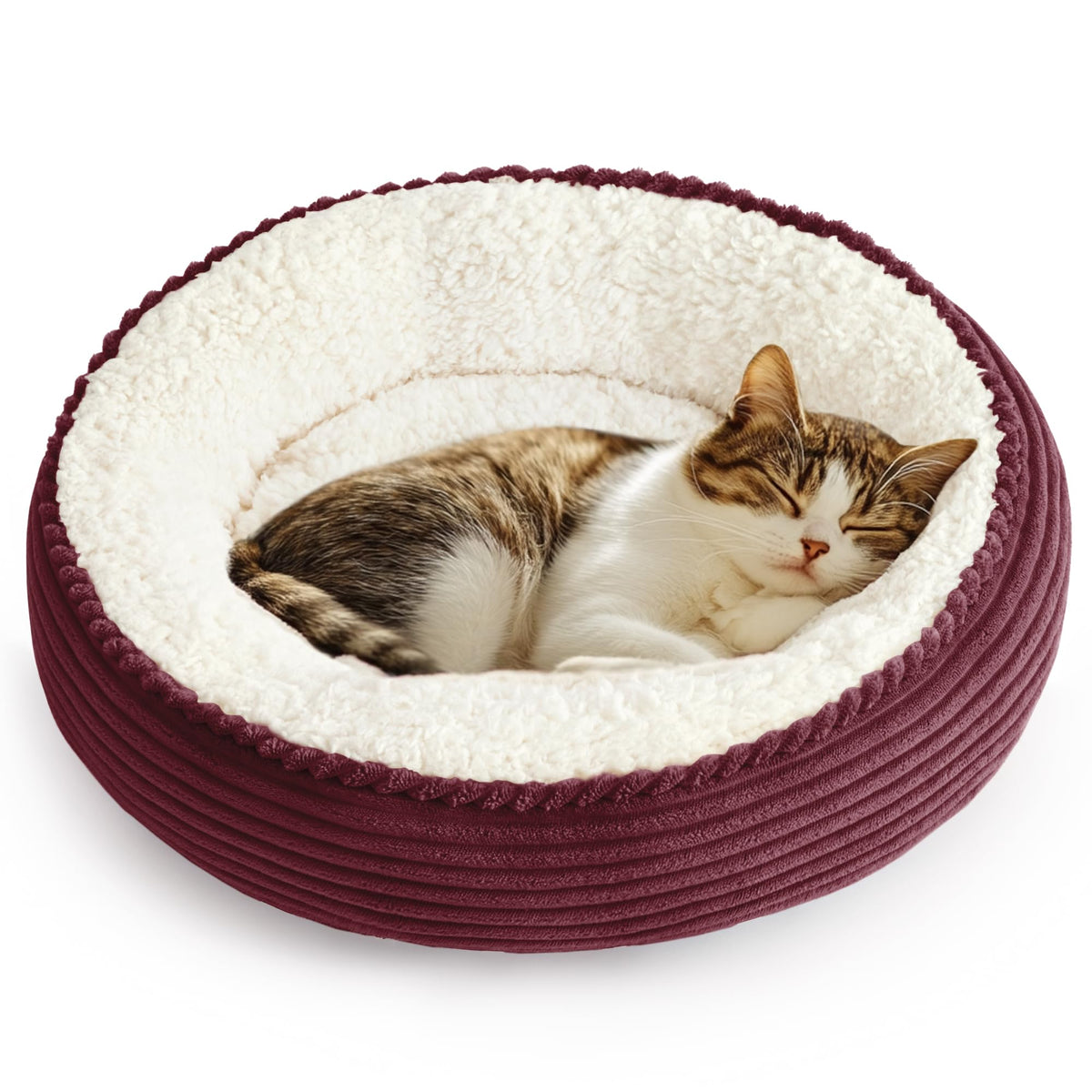Love's cabin vue avant du lit donut montrant forme enveloppante et confort