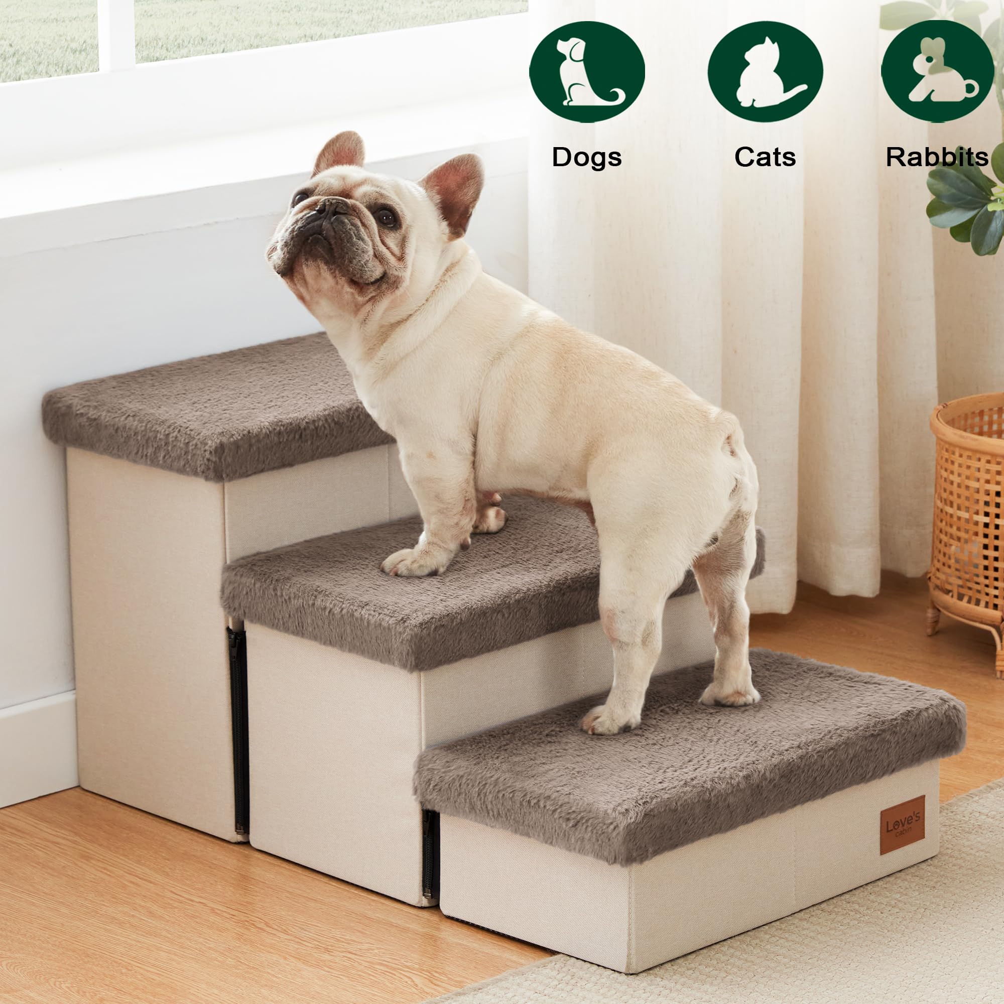 Love's cabin étiquette matériaux montrant MDF et tissu résistant pour durabilité