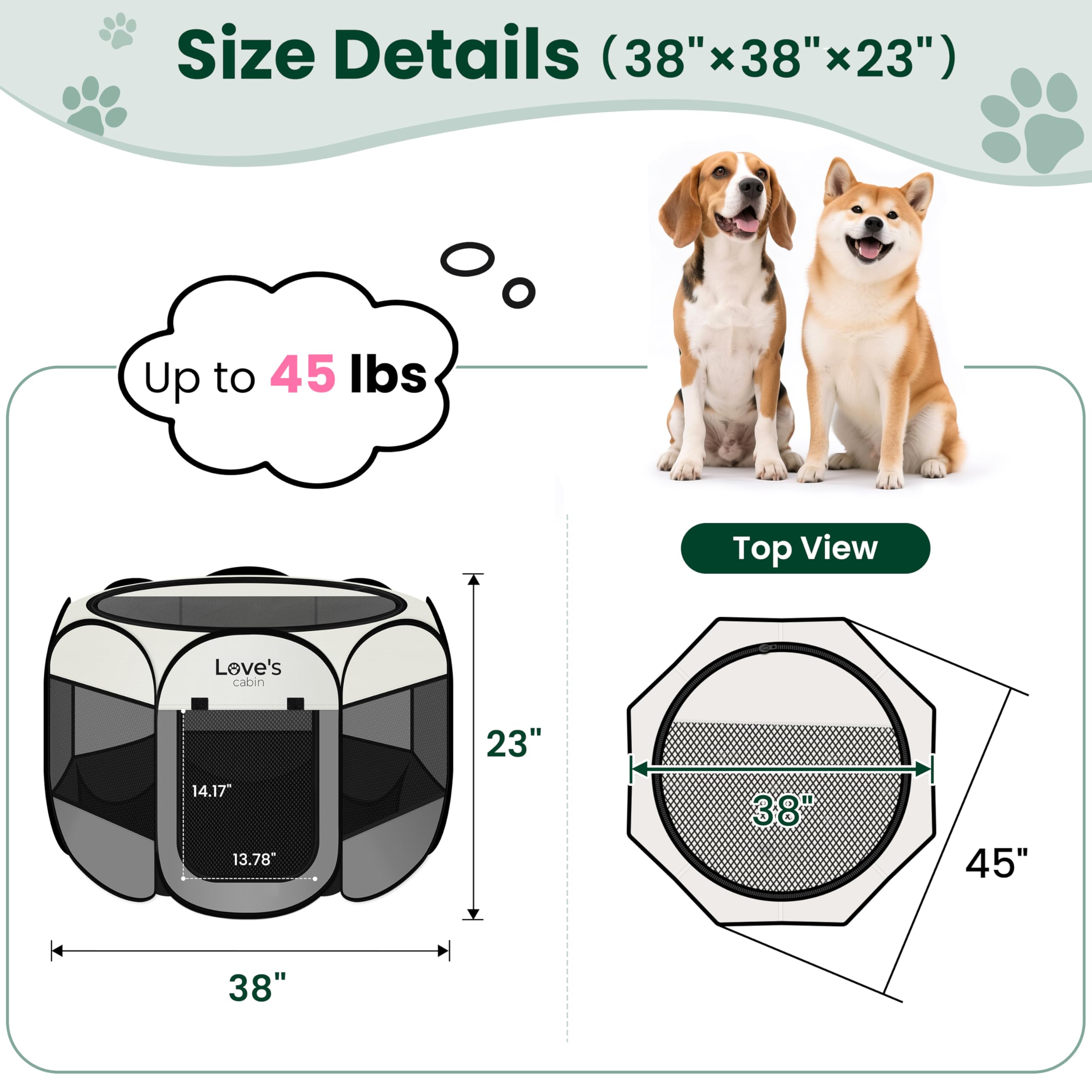 Love's cabin porte zippée ouverte facilitant entrée et sortie du chien