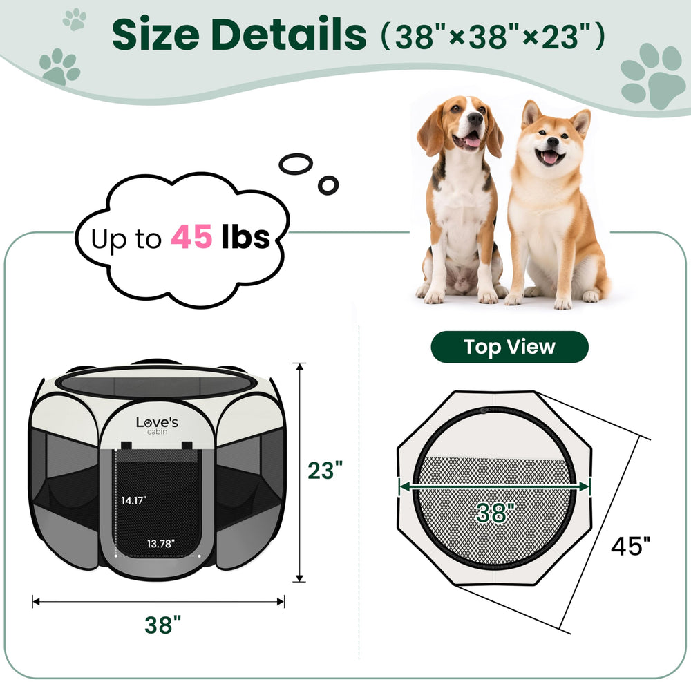 Love's cabin porte zippée ouverte facilitant entrée et sortie du chien