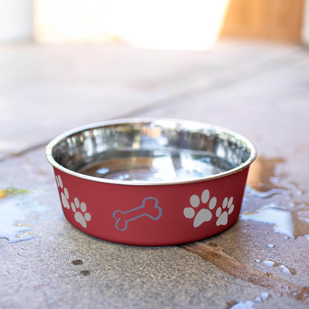 Bella Bowl Loving Pets gros plan empreinte de patte décorative ajoute style