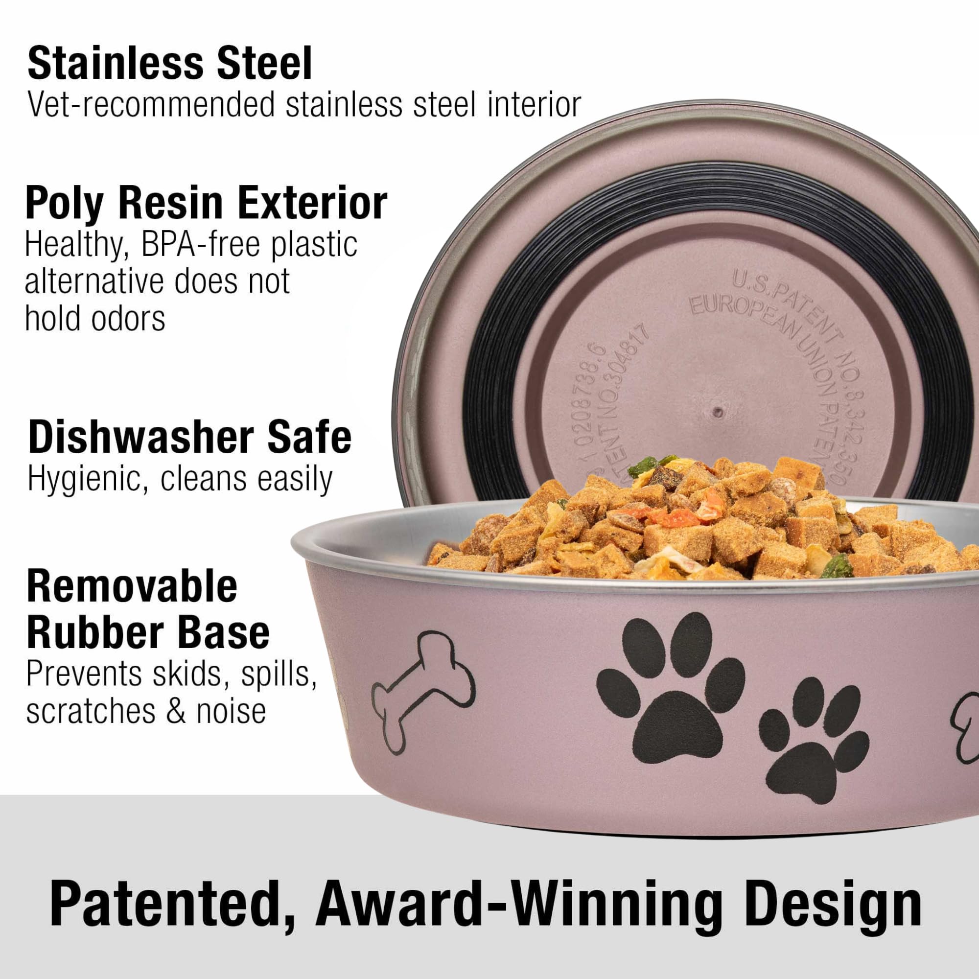Loving Pets intérieur acier inoxydable de la Bella Bowl, hygiène garantie