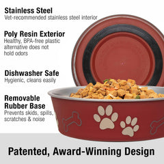 Bella Bowl Loving Pets intérieur acier inoxydable hygiénique facile à nettoyer