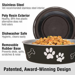 Loving Pets Bella Bowl profil acier inox durable pour hygiène et longévité