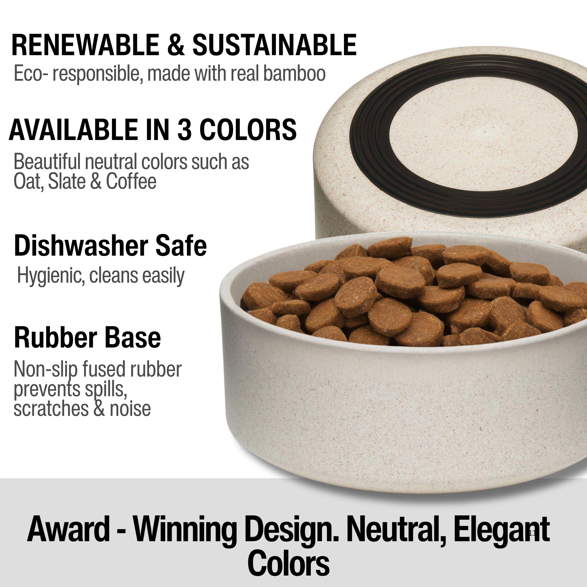 Loving Pets Dolce Bamboo base en caoutchouc antidérapante pour stabilité